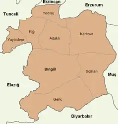 Districts of Bingöl Province