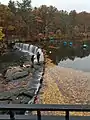 Fishermen on Blackstone River Dam near Massachusetts-Rhode Island border