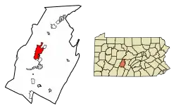 Location of Altoona in Blair County, Pennsylvania