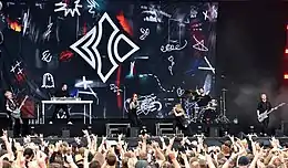 Blind Channel in 2022; from left to right: Joonas Porko, Aleksi Kaunisvesi, Niko Moilanen, Joel Hokka, Tommi Lalli and Olli Matela