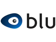The logo of the Blu telephone company
