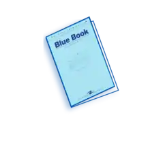 A typical exam blue book