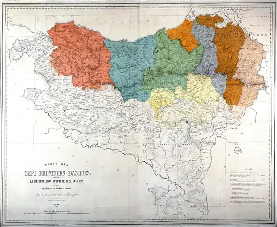 Carte des sept Provinces Basques