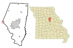 Location of Rocheport, Missouri