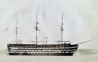 Intrépide&nbsp;(1864) as the school ship Borda