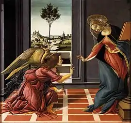 Cestello Annunciation, 1489–90, 150 x 156&nbsp;cm, Uffizi