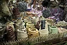 Boudins blancs at a Christmas market in Brussels