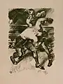 Boxers, lithograph, c. 1920