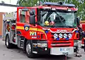 Scania P 340 LB4x2HHA fire engine in Hammarö, Sweden.