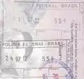 Entry and exit stamps, issued at São Paulo Airport.