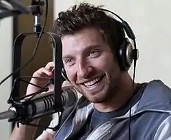 Brett Eldredge in a recording studio
