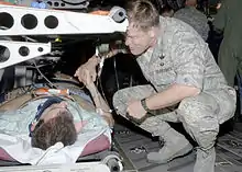 Gorenc, thanks an injured service member for his service.