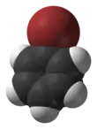 Space-filling model of bromobenzene