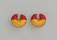 Pair of Earrings; 1981; 3.2 x 3.2 x 1.9 cm (1 1⁄4 x 1 1⁄4 x 3⁄4 in.); Brooklyn Museum (New York City)