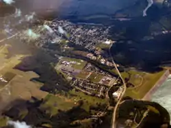Aerial view of Brookville from the northeast
