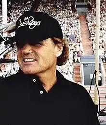 Johnston performing with the Beach Boys in Bowling Green, Kentucky, 1995
