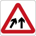 Lanes merging ahead