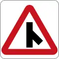 Traffic merges from the right ahead