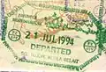 Brunei exit stamp from the Sg Tujoh border crossing