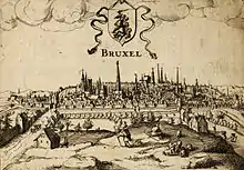 An engraving of Brussels, c. 1610