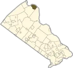 Location of Bridgeton Township in Bucks County