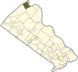 Location of Durham Township in Bucks County