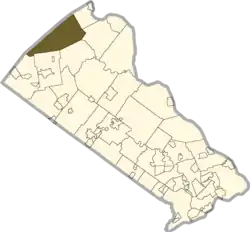 Location of Springfield Township in Bucks County