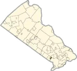 Location of Trevose in Bucks County