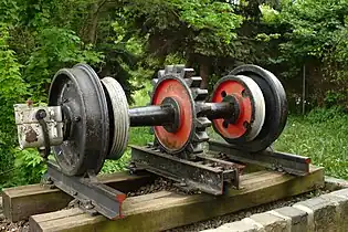 Wheelser of a rack railway