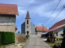 The church and surroundings in Bugny