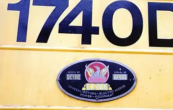 Clyde Engineering builder’s plate on Queensland Railways 1740 class