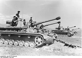 Panzer IV tank equipped with the Nebelwurfgerät