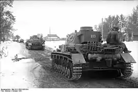 Panzer IV tank with an N.K.A.V. mounted above the muffler.