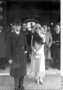 Nobuhito, Prince Takamatsu and his wife, Kikuko, Princess Takamatsu, at the Adlon, August, 1930