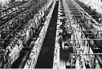 Assembly of the Messerschmitt fighter plane, 1944.