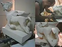 Maltese sculptor at work