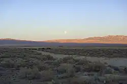 Burbank and moon at sunset