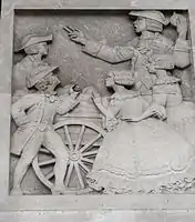 People buying fruit from barrow