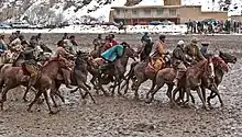 Image 31Players in a game of buzkashi, the national sport (from Culture of Afghanistan)