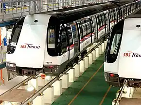 Two Alstom Metropolis C751A stocks stabled in Sengkang depot, taken in November 2008.