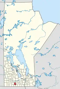 Location of Argyle in Manitoba