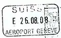 Entry stamp for air travel, issued at Geneva Airport before the entry of Switzerland in the Schengen zone.