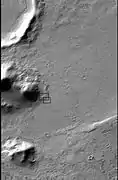 CTX Context image for next two images of debris apron around mound.