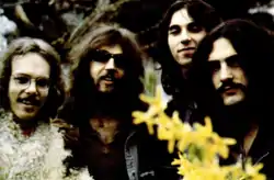 Cactus in 1970 (left to right: Tim Bogert, Rusty Day, Jim McCarty (guitarist), & Carmine Appice)