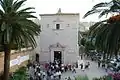 The Sanctuary of Madonna of Miracles during the traditional "calata" (descent).
