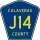 County Road J14 marker