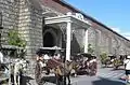 Kalesa parked in front of Vigan Cathedral