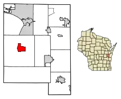 Location of Stockbridge in Calumet County, Wisconsin.