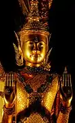 Golden Maitreya Buddha weight 90 Kg and Dressed with 9584 diamonds 1906-1907.