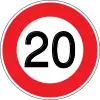 Maximum speed limit 20&nbsp;km/h